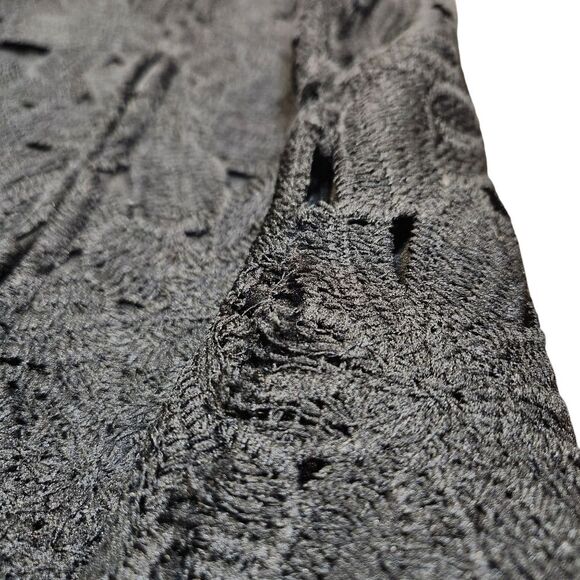 Japna Sheath Black Lace Dress Floral Embroidered Short Sleeveless Whimsigoth M - Picture 5 of 13